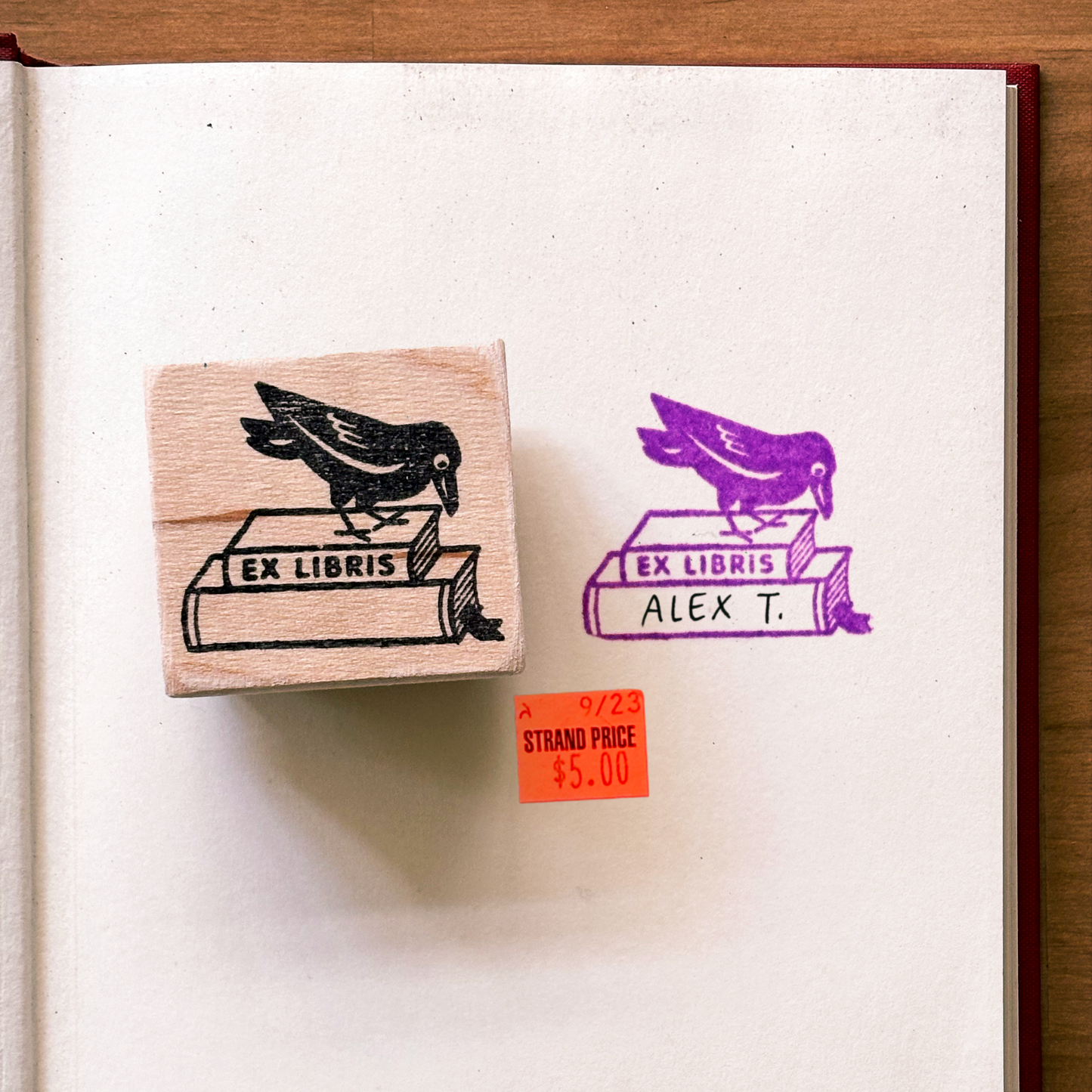 “Ex Libris” Corvid Stamp